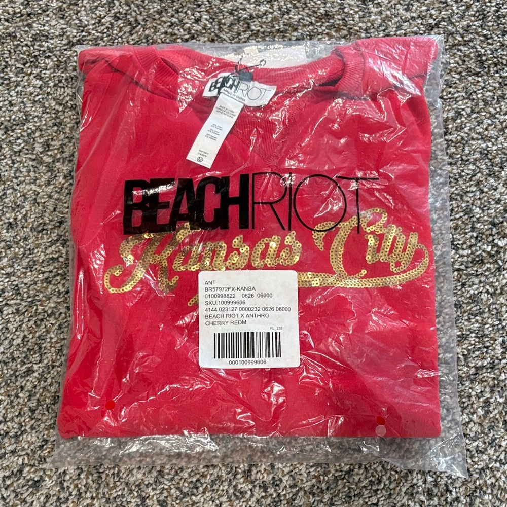 Beach Riot Red and Gold Kansas City Sweatshirt